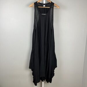 Reina Lee Maxi Dress Womens XL‎ Black Sleeveless Asymmetrical Zipper Detail